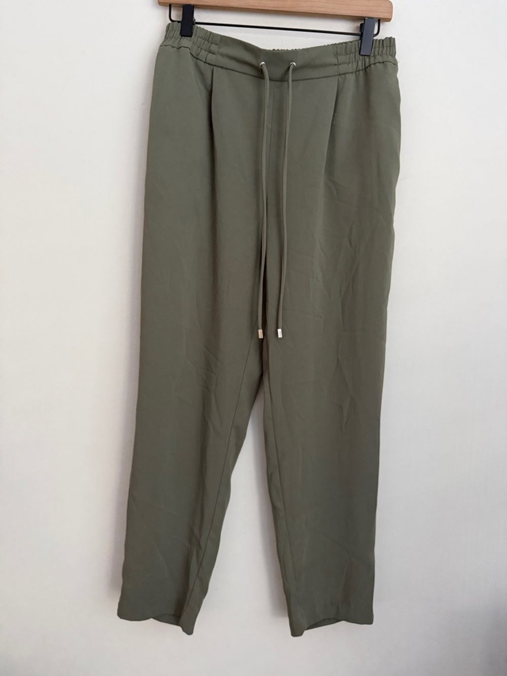 Zara olive green drawstring commuter jogger pants  S